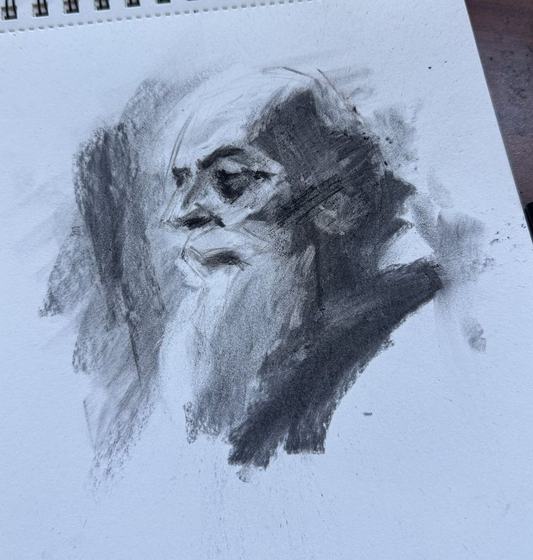 Charcoal portrait study from Jose's sketchbook